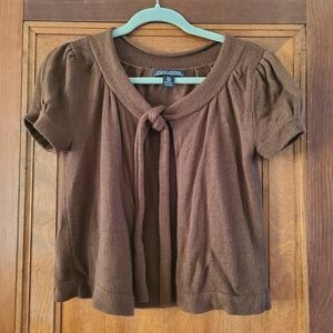 Banana Republic Short-Sleeve Tie-Front Knit Top